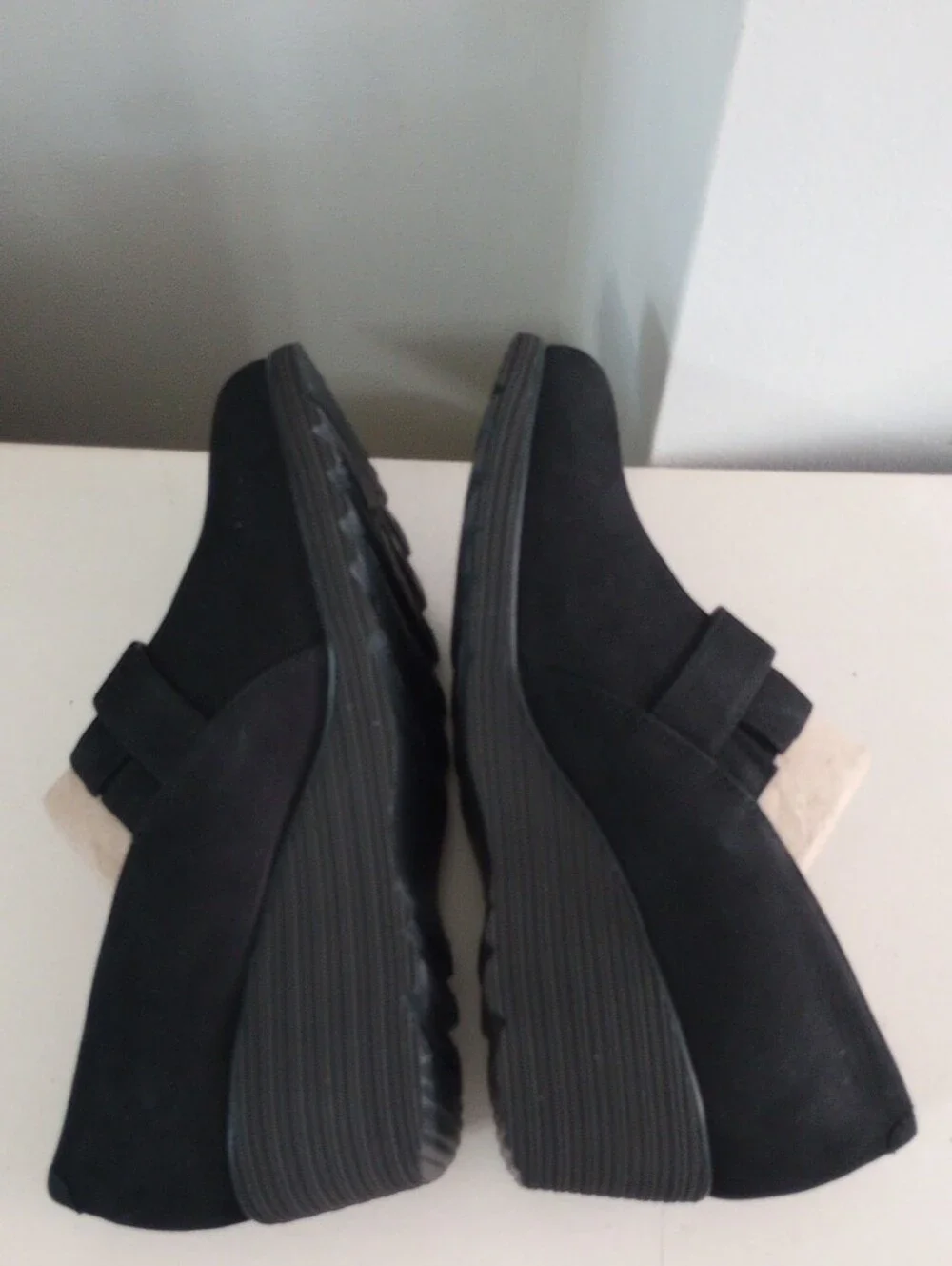 Dansko Clio Nubuck  Black Suede Wedge Loafers with Silver Buckle EU 40